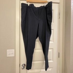 Slacks/Trousers/Work Pants - Navy Blue with navy velvet polka dots.